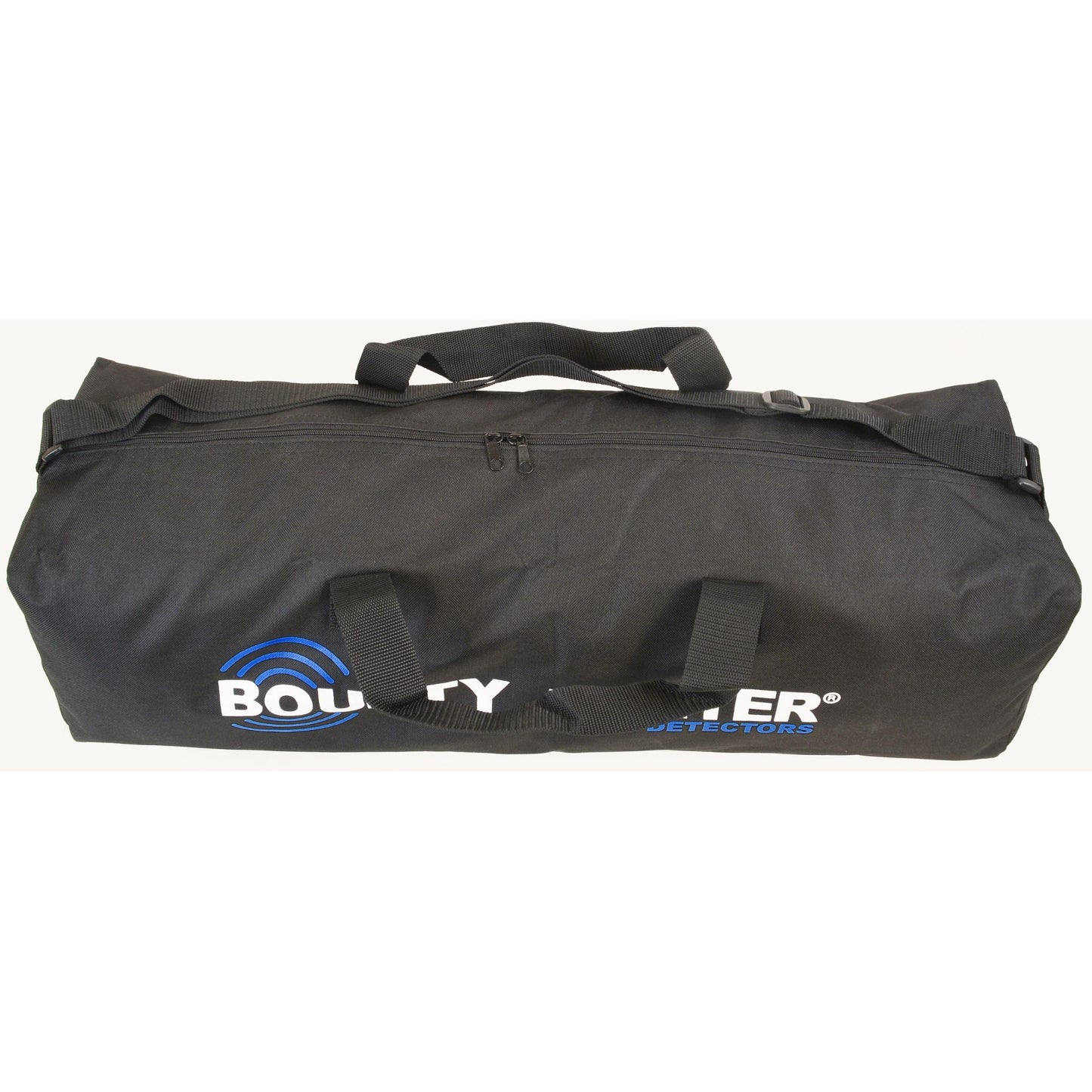 Bounty Hunter Metal Detector Carry Bag with durable padded construction, zippered closure, and adjustable shoulder strap, designed for storing and transporting metal detectors and accessories securely.