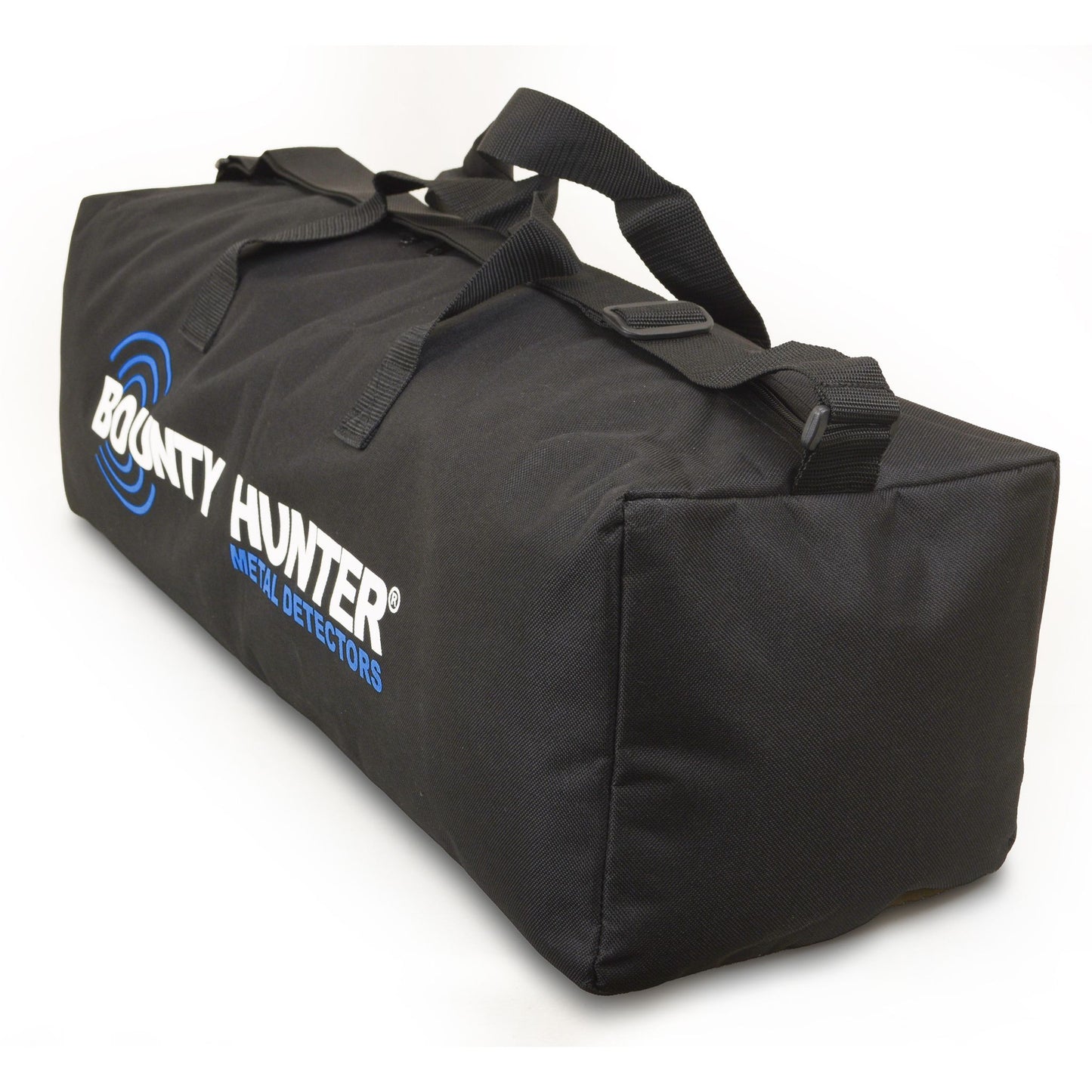 Bounty Hunter Metal Detector Carry Bag with durable padded construction, zippered closure, and adjustable shoulder strap, designed for storing and transporting metal detectors and accessories securely.