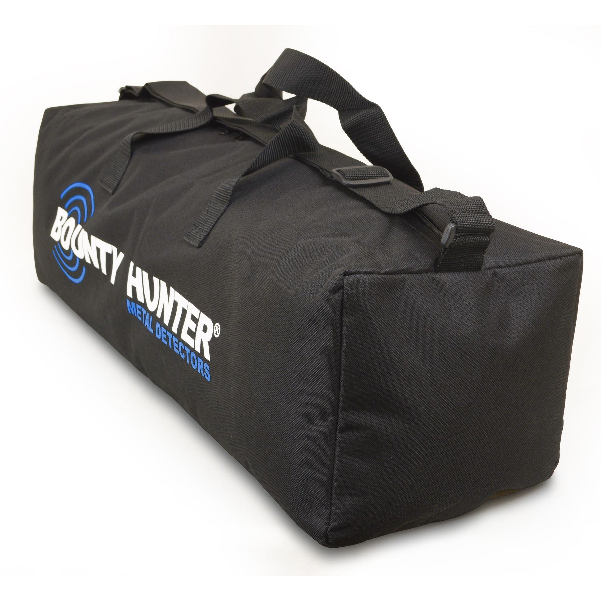 Bounty Hunter Metal Detector Carry Bag with durable padded construction, zippered closure, and adjustable shoulder strap, designed for storing and transporting metal detectors and accessories securely.