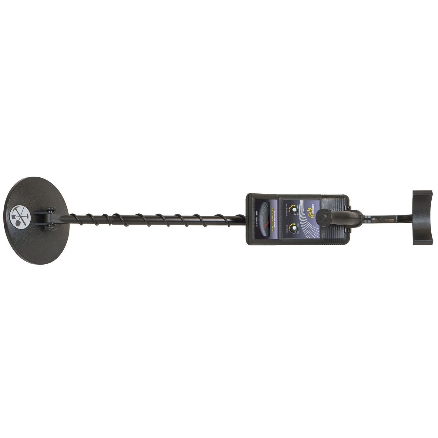 Bounty Hunter Gold Digger Metal Detector with automatic tuning, motion all-metal mode, trash elimination control, and a weather-resistant 7-inch searchcoil, ideal for beginners searching for coins, relics, and small treasures.