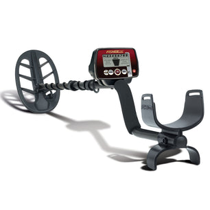 Fisher F11 Metal Detector with an 11-inch DD searchcoil, digital target ID, three search modes, adjustable sensitivity, and lightweight design, ideal for coin, relic, and jewelry hunting with enhanced depth and target separation.