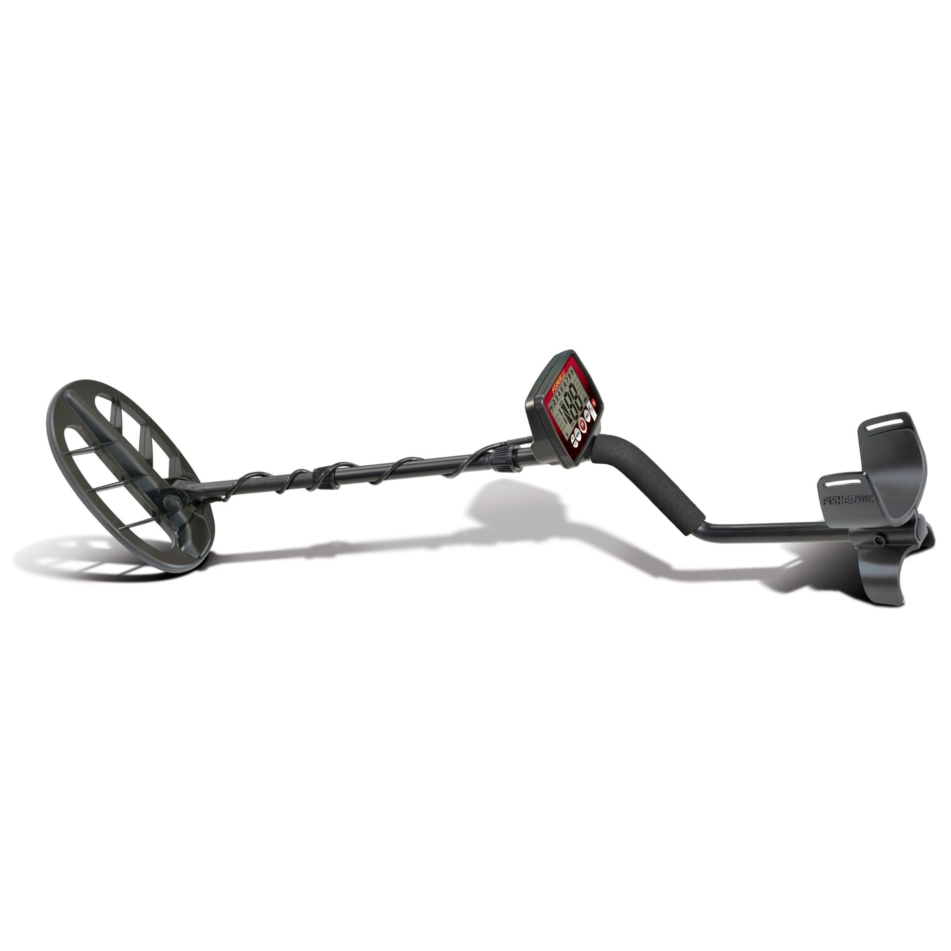 Fisher F11 Metal Detector with an 11-inch DD searchcoil, digital target ID, three search modes, adjustable sensitivity, and lightweight design, ideal for coin, relic, and jewelry hunting with enhanced depth and target separation.