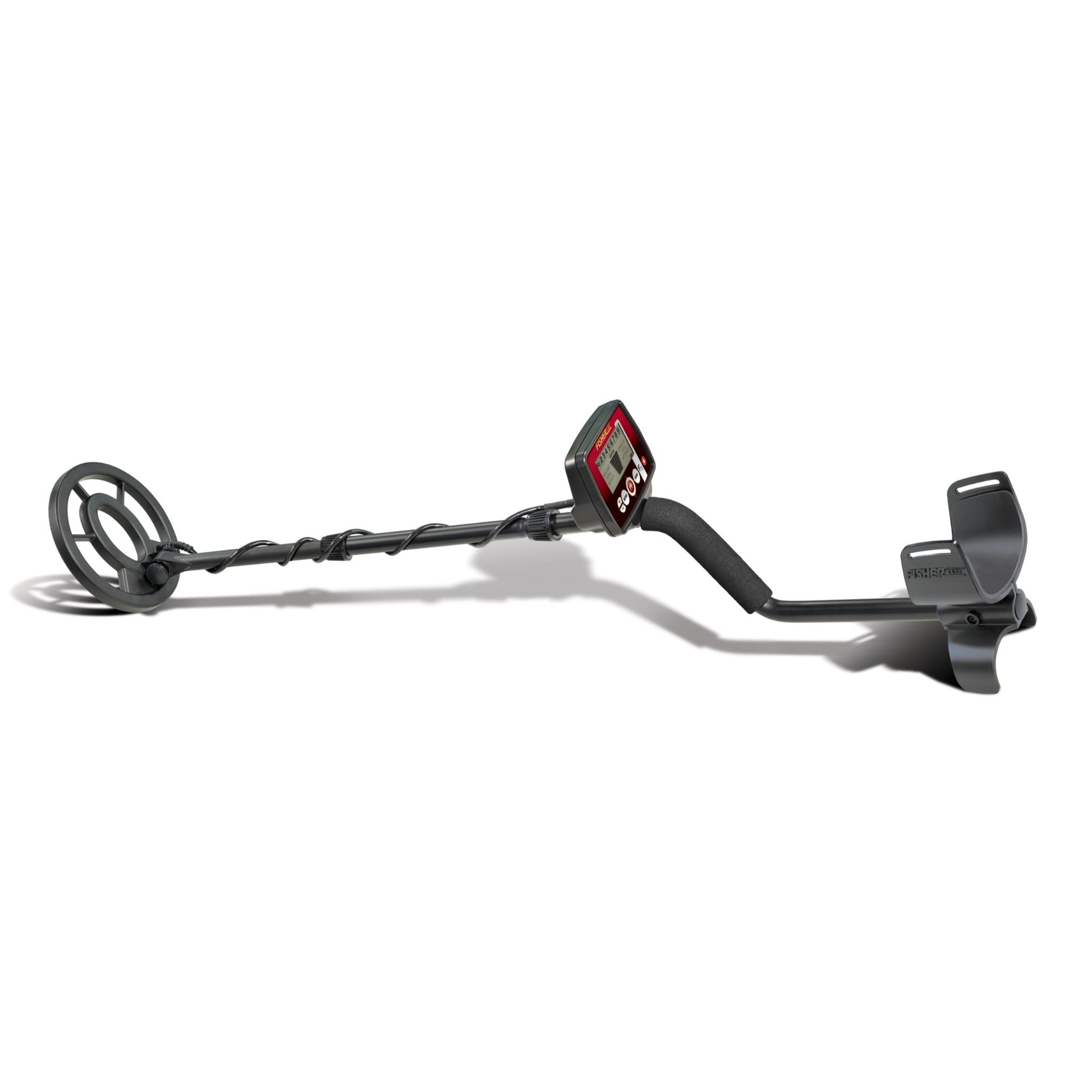 Fisher F11 Metal Detector with a 7-inch concentric searchcoil, digital target ID, three search modes, adjustable sensitivity, and lightweight design, ideal for coin, relic, and jewelry hunting.