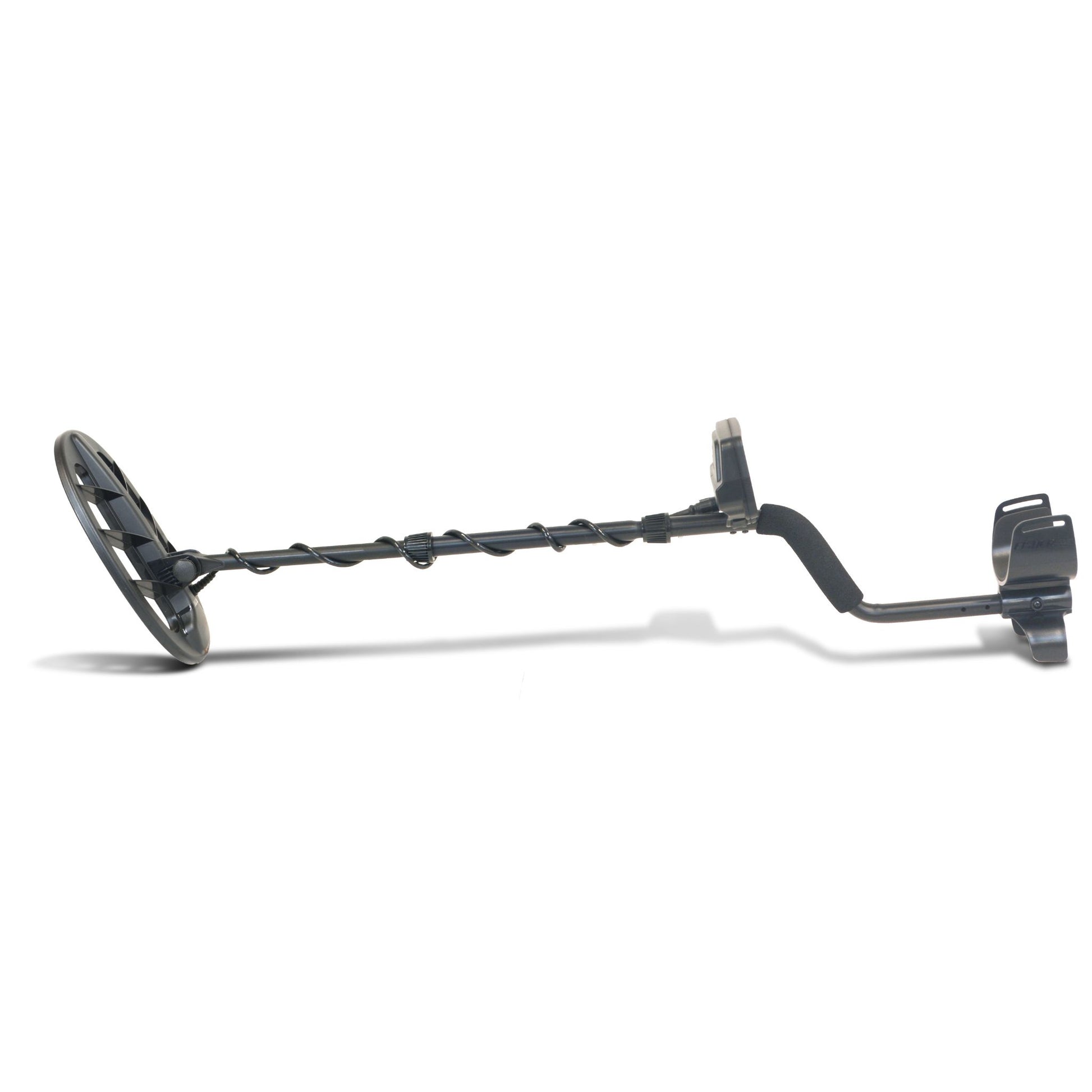 Fisher F44 Metal Detector with a weatherproof design, 11-inch DD searchcoil, digital target ID, adjustable iron audio, and five search modes, optimized for enhanced depth and target separation in coin, relic, and jewelry hunting.