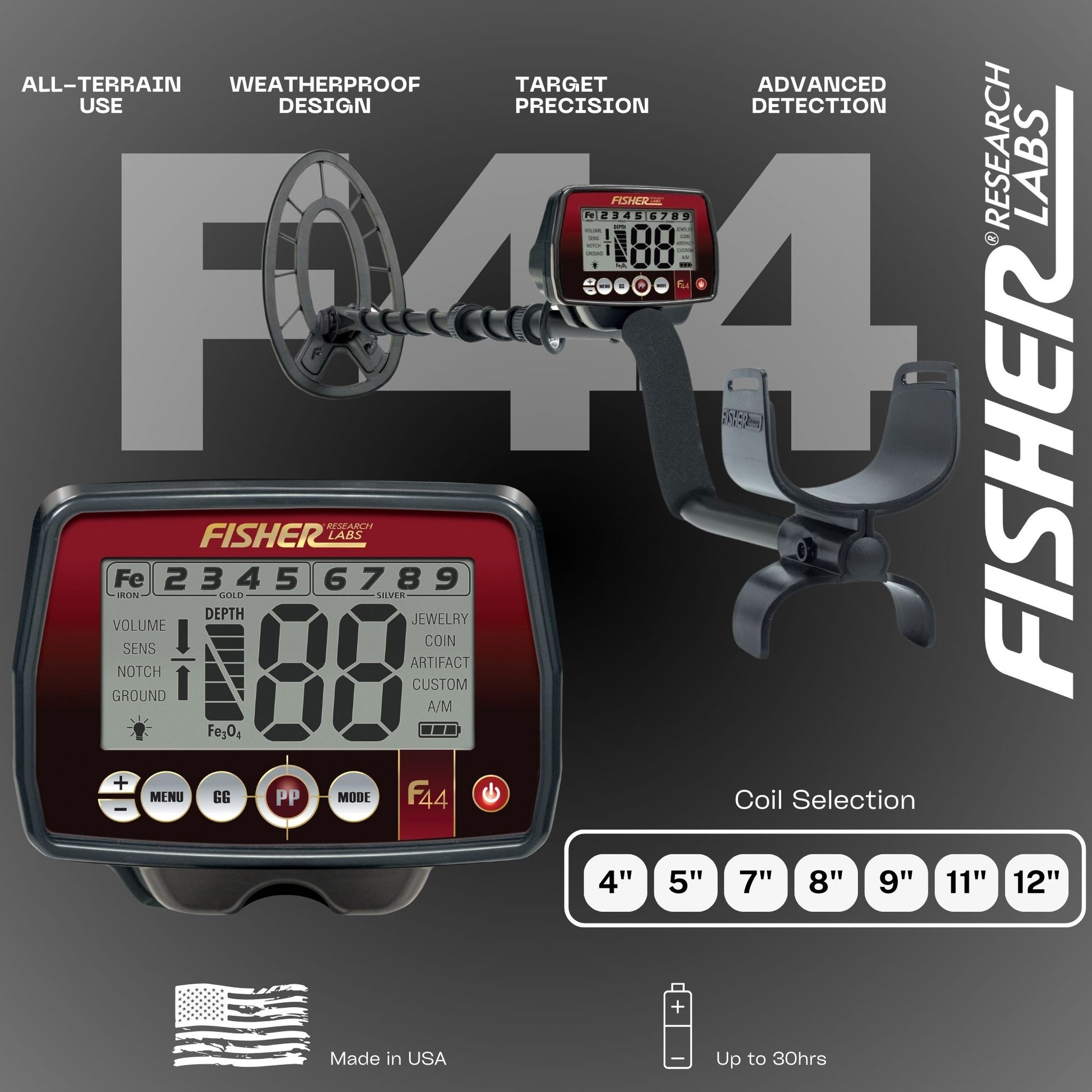 Fisher F44 Weatherproof Metal Detector