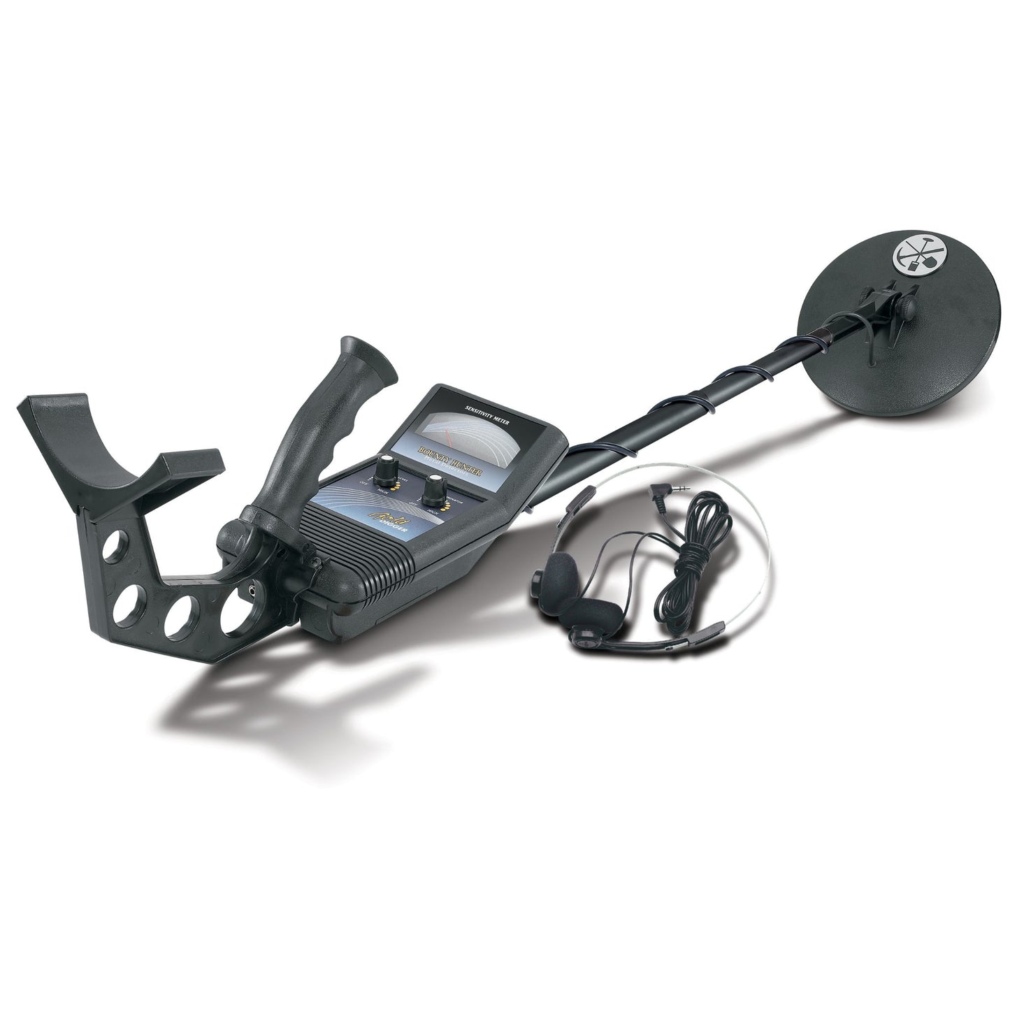 Bounty Hunter Gold Digger Metal Detector with automatic tuning, motion all-metal mode, trash elimination control, and a weather-resistant 7-inch searchcoil, ideal for beginners searching for coins, relics, and small treasures.