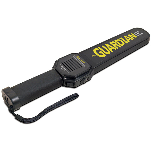 Bounty Hunter Guardian Handheld Security Wand with high-sensitivity detection, lightweight ergonomic design, audio and vibration alerts, and a durable construction, ideal for security screening and law enforcement use.