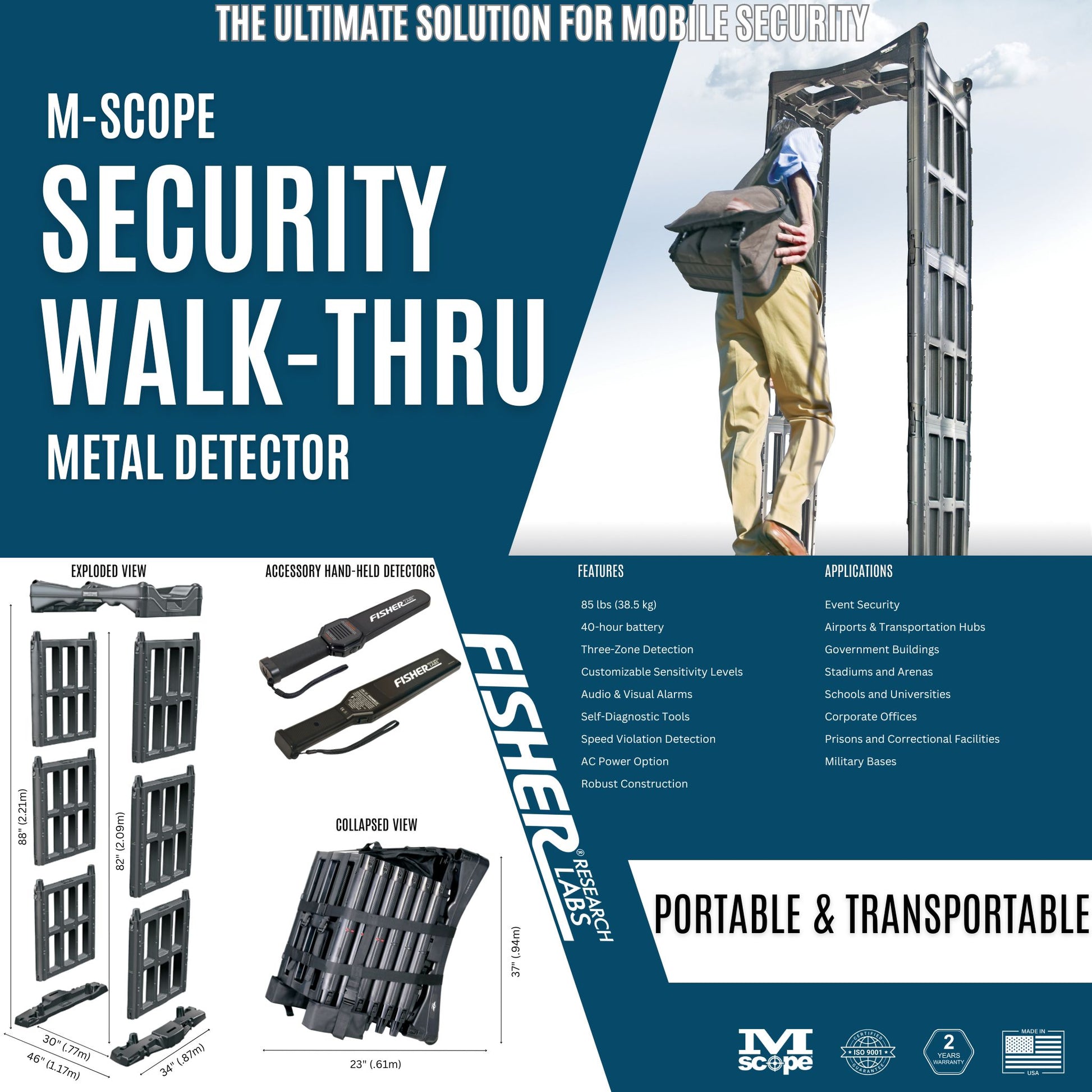 Fisher M-Scope Walk Thru Metal Detector