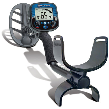 Bounty Hunter Time Ranger Pro Metal Detector with an 11-inch DD waterproof searchcoil, digital target ID, iron audio, ground grab, and multiple search modes, designed for advanced coin, relic, and treasure hunting.