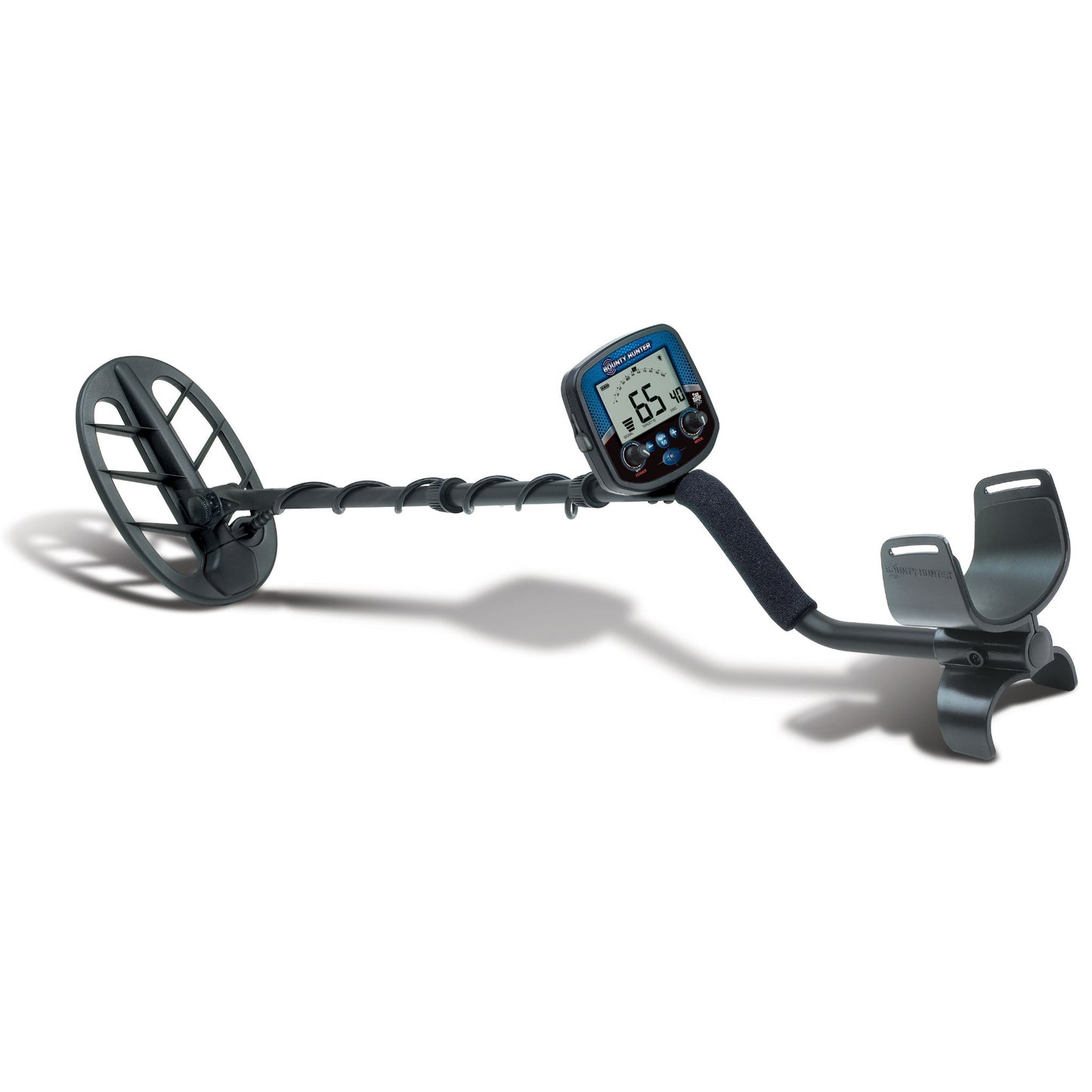 Bounty Hunter Time Ranger Pro Metal Detector with an 11-inch DD waterproof searchcoil, digital target ID, iron audio, ground grab, and multiple search modes, designed for advanced coin, relic, and treasure hunting.